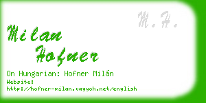 milan hofner business card